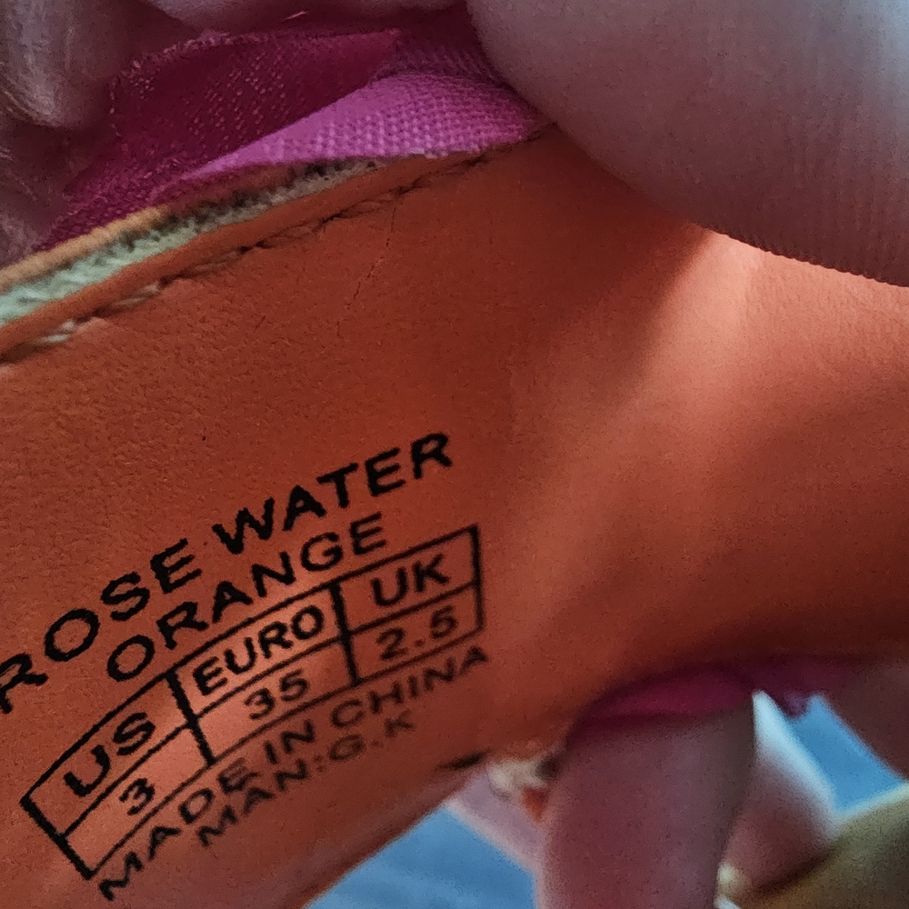 Stuart Weitzman Orange Sandals with Pink Floral Kids Size 3 - Picture 8 of 8